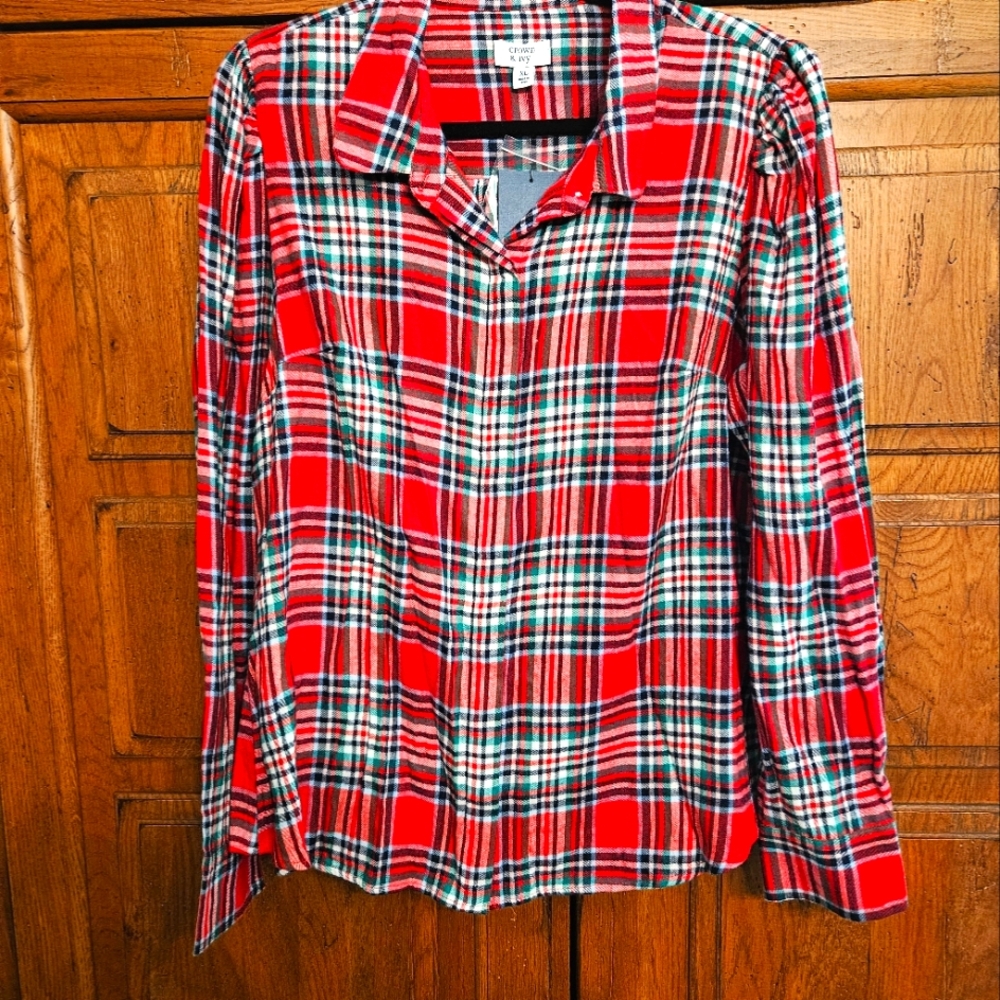 Crown and Ivy plaid shirt.